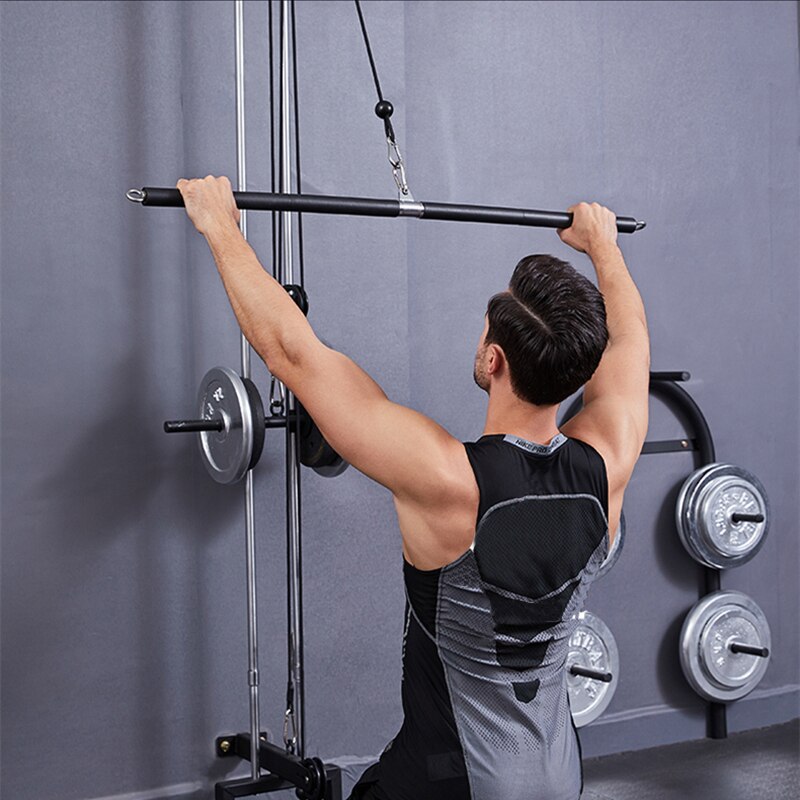 Aftagelig 110cm fitness lat pull down bar home gym trisse kabel maskine vedhæftning biceps triceps ryg styrke træningshåndtag