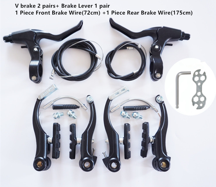 Fahrrad V-Bremse einstellen MTB Bremssattel einstellen AL Berg BMX Fahrrad Kreuzer linear ziehen mit BremsbeläGen und Hebeln Schwarz: verrotten