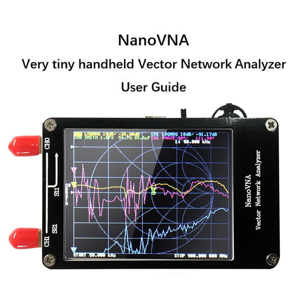 Portable Handheld Vector Network Analyzer 50KHz-900MHz Digital Display Touching Screen Shortwave MF HF VHF UHF Antenna Analyzer