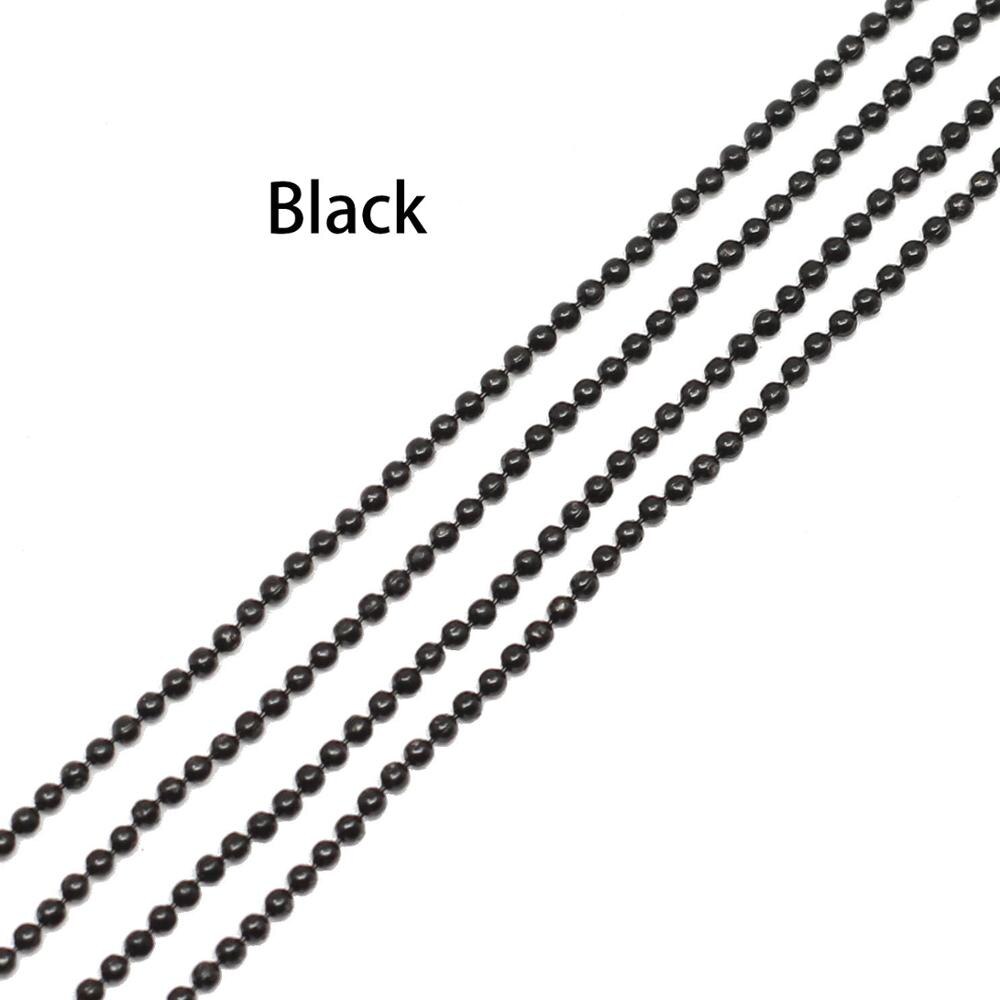 5 m/lote 1,2 1,5 2,0mm cadenas de cuentas de bolas de Metal hallazgos cadena de collar Kettingen a granel para suministros de joyería accesorios DIY