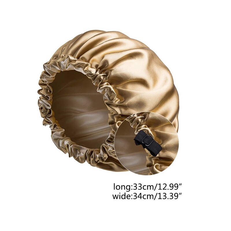 Satin Bonnet Sleep Cap Extra Large Double Layer Reversible Adjustable Night Sleeping Turban Hat Hair Wrap Head Cover