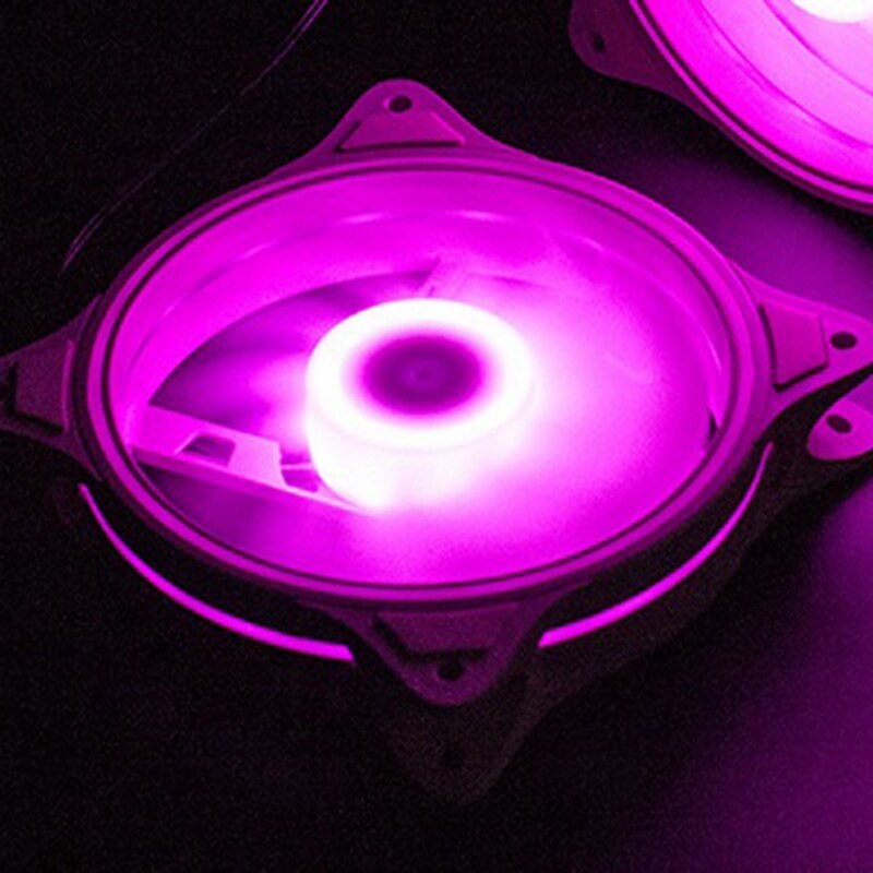 12Cm Cooling Fan Aperture Inside and Outside Light Pink LED Silent High Wind Volume Computer RGB Cooling Fan