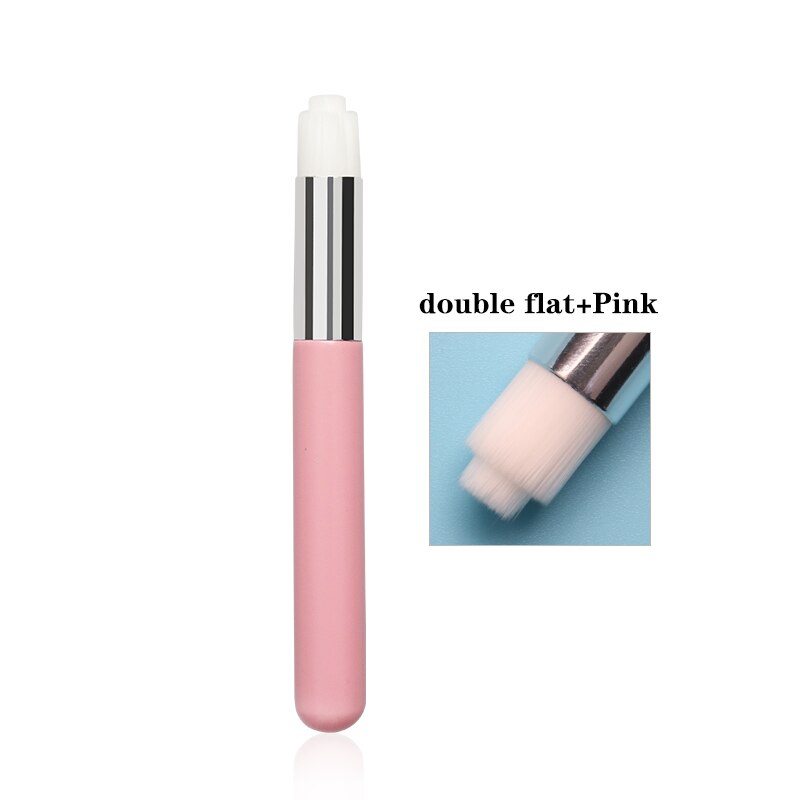 5 stk næsebørste eyelash extensions værktøj makeup rensebørste hudorm rene vippe shampoo børster: Dobbelt flad pink