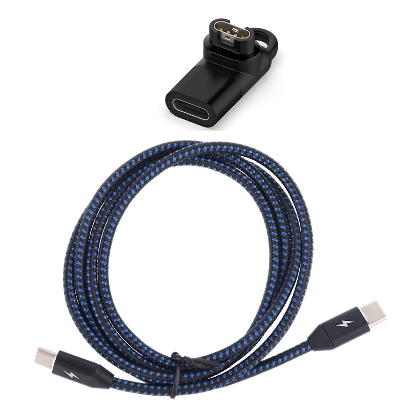 Tipo c/micro usb/relâmpago fêmea para 4pin adaptador conversor de carga para garmin abordagem s40/s60/x10/s10 venu fenix 6/6x pro solar: with USB C cable