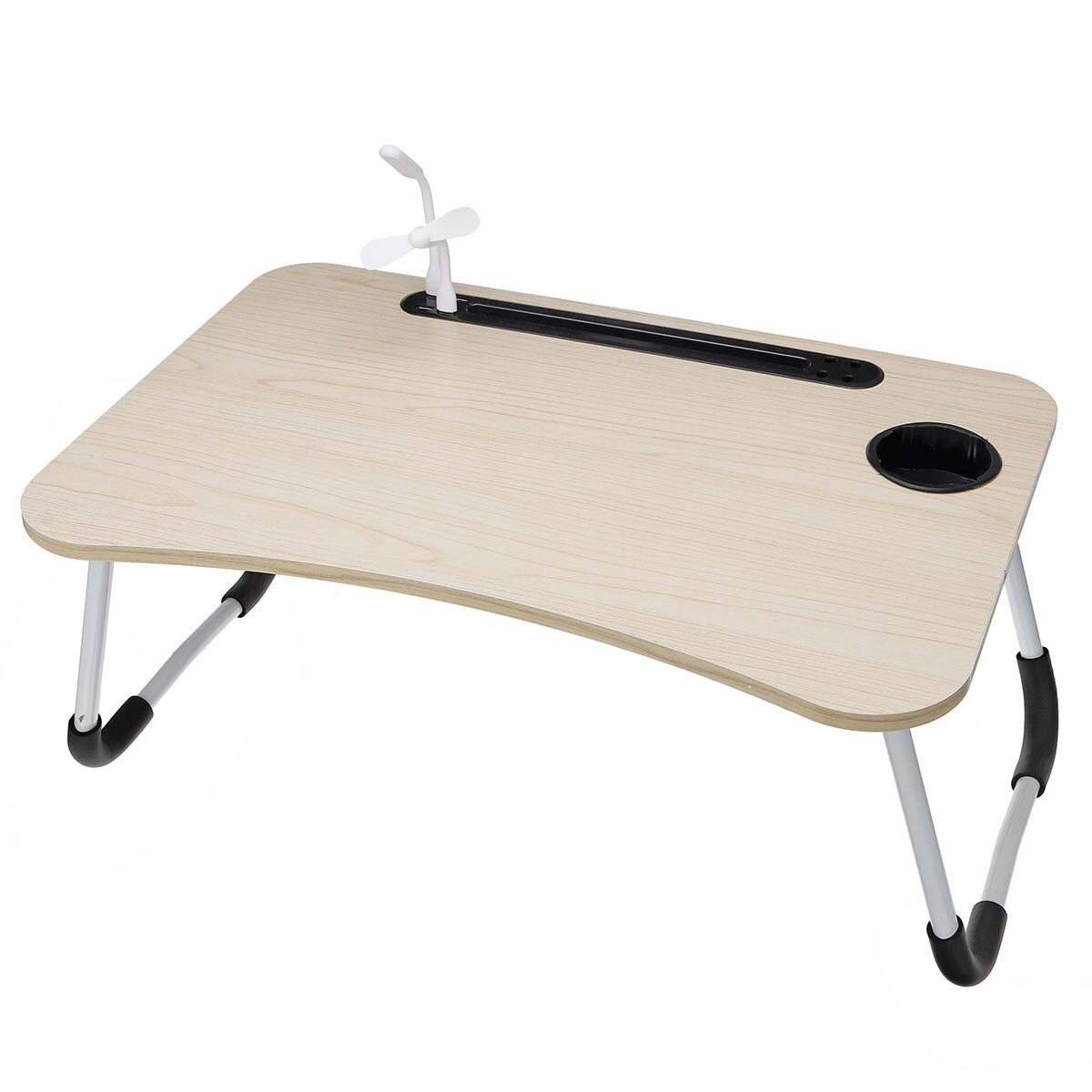 For Russian Folding Laptop Stand Holder Study Table Lamp Usb Fan Desk Wooden Computer Desk for Bed Sofa Tea Serving Table