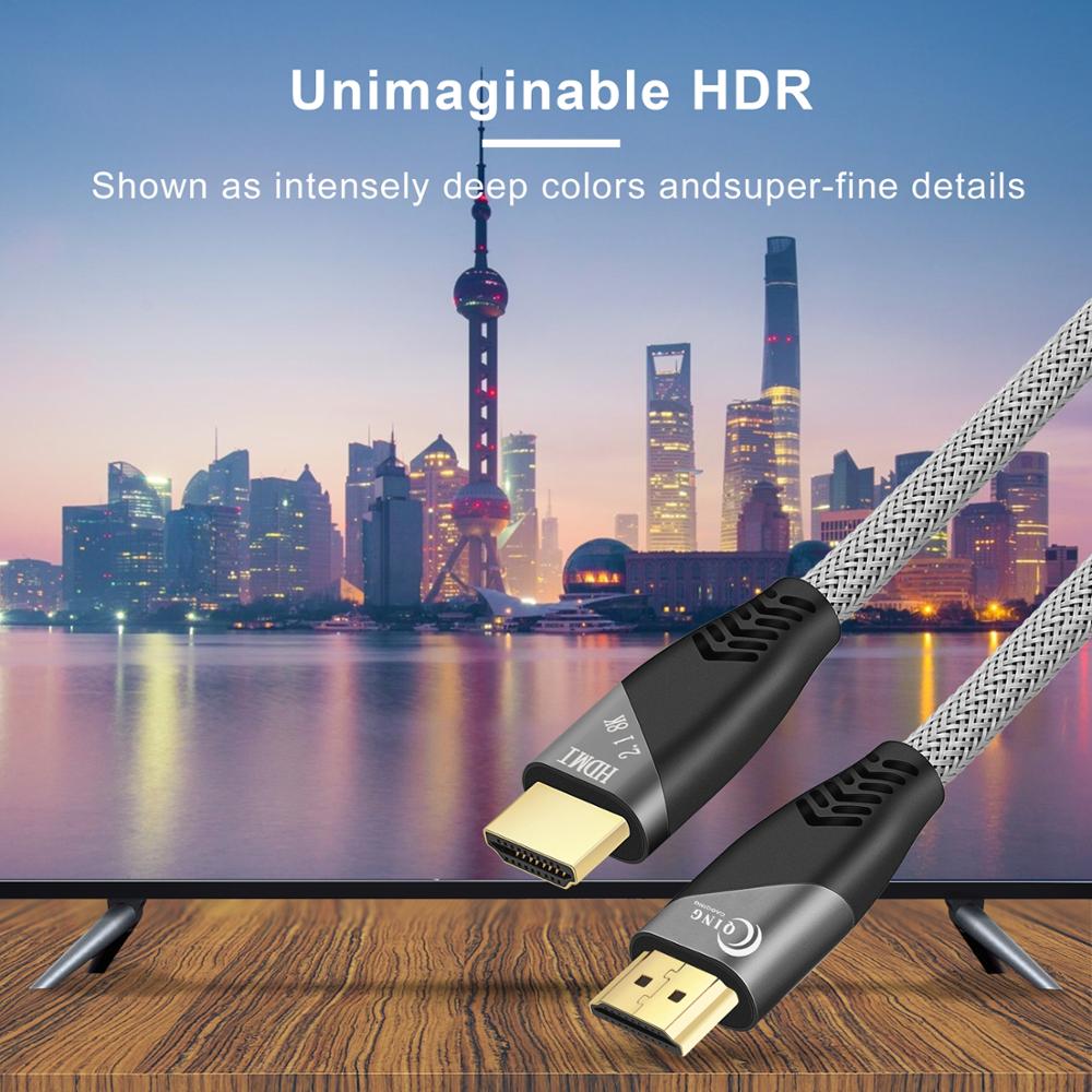 Hdmi 2.1 kabel 8k/60hz 4k/120hz 48 gbps hdcp 2.2 hdmi kabel ledning til  ps4 splitter switch box extender video 8k hdmi 2.1 kabel