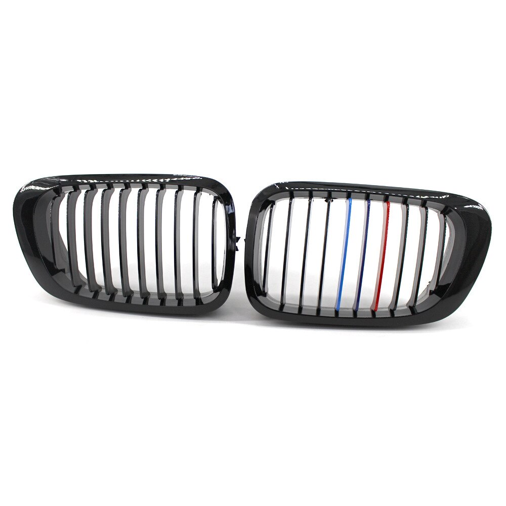 1 par de rejilla frontal estilo negro brillante M para BMW 3 Series E46 1998 1999 2000 2001 4 puertas 323 325 accesorios para automóviles: Gloss Black M Style