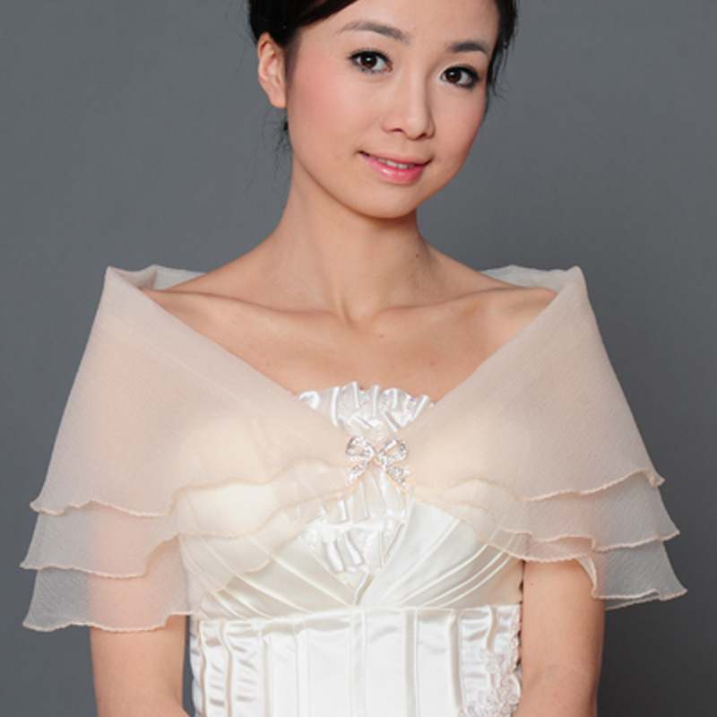 Schwarz Champagner verrotten Blau Kap Braut Bolero Lila Weiß Rosa Spitze Bolero Femme Mariage Frauen Hochzeit Zubehör Braut Kap: Champagner