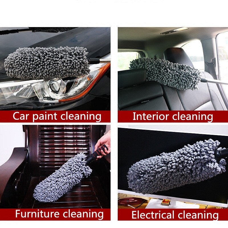 Intrekbare Microfiber Autowas Borstel Multifunctionele Auto Stofdoek Verwijderen Cheaner Voor Meubels Reinigen Tool Microfiber Auto Wasmachine