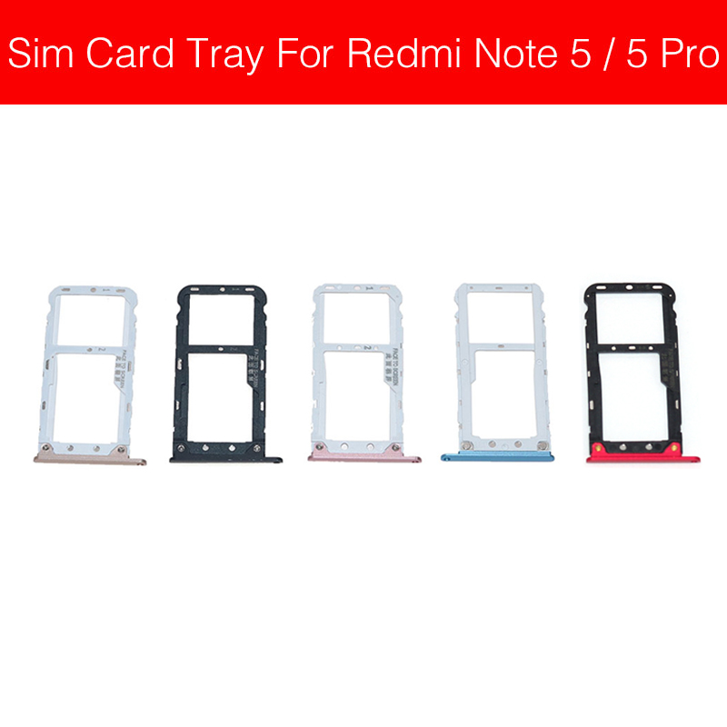 Sim Card Tray Adapter For Xiaomi Redmi Hongmi Red Rice Note 5 5A 5 Pro Sim Card Holder Slot Repair Replacement Parts