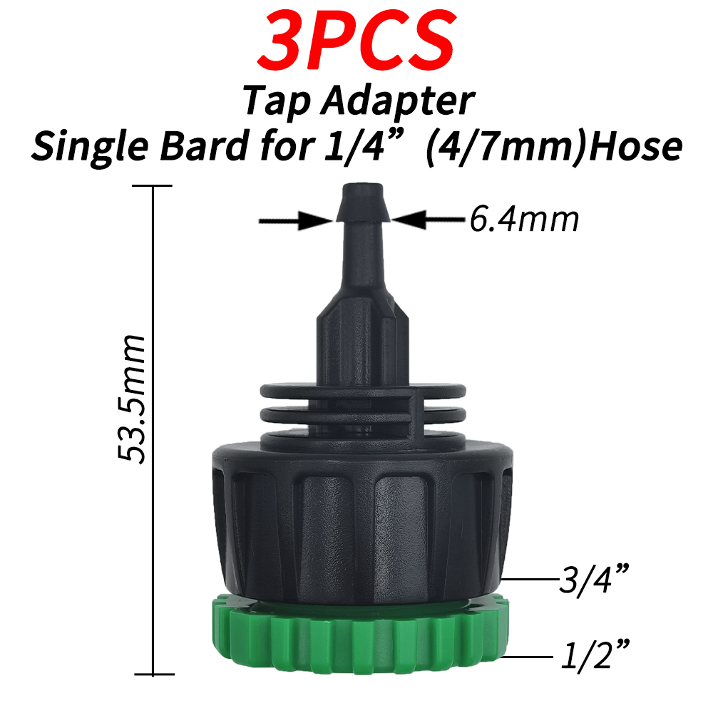 Adattatore ad innesto rapido da 2 pezzi con connettore spinato da 1/4 (ID 4 mm) o 3/8 pollici (8 mm) per irrigazione giardino irrigazione serra: Grigio chiaro