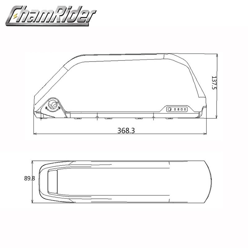 Batterijbehuizing voor Polly DP-9 Down Tube Downtube 13S 7P 10S 9P 14S 6P Max. belasting 91 18650 cellen, 36V, 48V, 52V