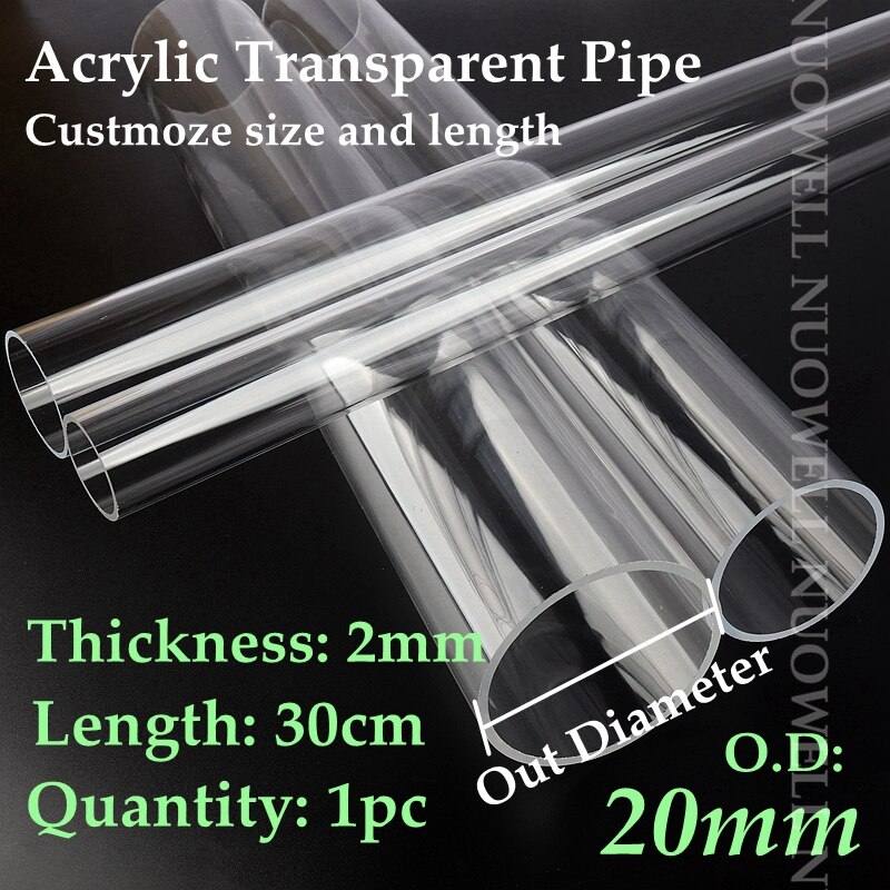 1pc 30CM Länge OD 16 ~ 90mm transparent Acryl Rohr Aquarium Fisch Panzer Gemeinsame Rohr Garten Bewässerung liefern Plexiglas Rohr: äußere Dia 20mm