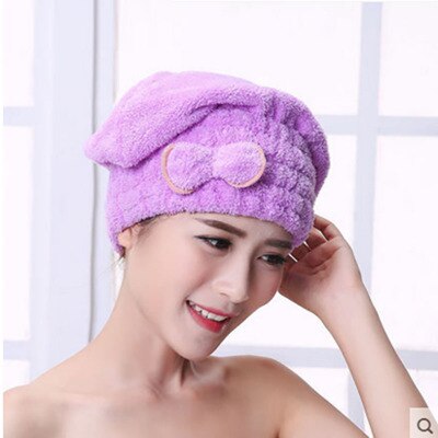 Microfiber solidt hurtigt tørt hår hat cap kvinder damer piger damer cap bad tilbehør tørring håndklæde hoved wrap wrap salg: C