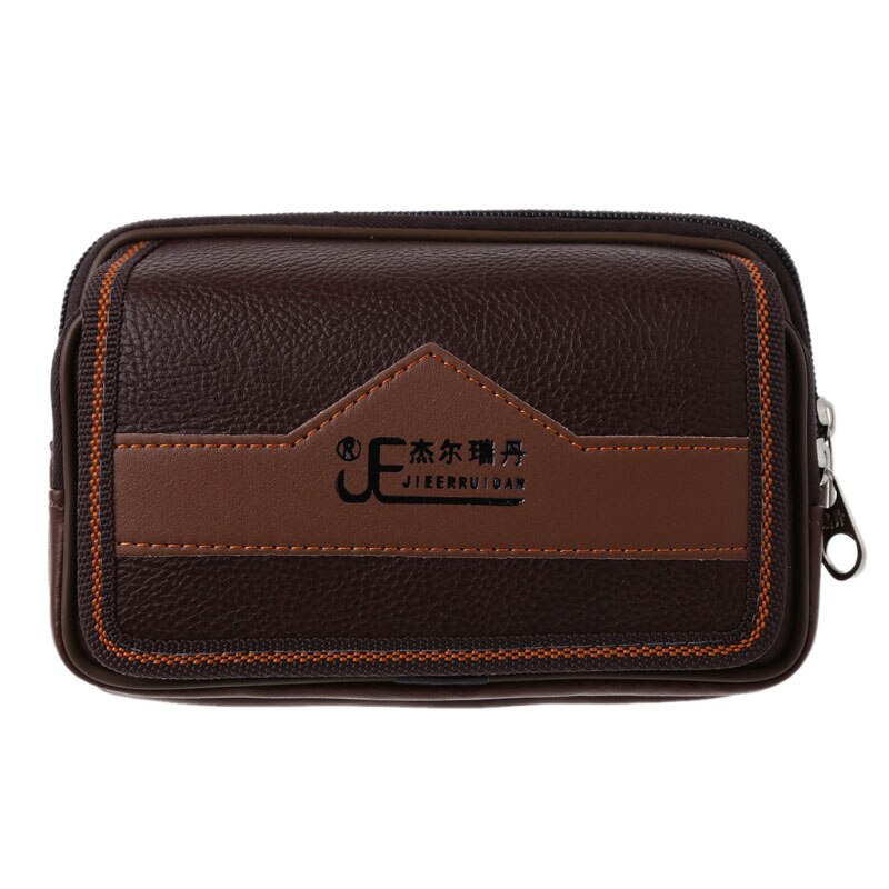 Universele Heuptas Pouch Riem Kaarthouder Pocket Mannen Portemonnee Telefoon Case Cover: Bruin