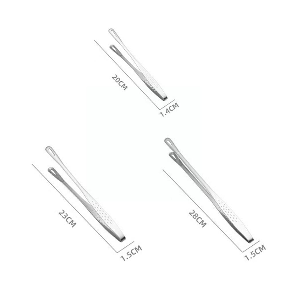 Steel Food Tongs Long Handle Non-slip Barbecue Tongs Steak Access Tools Clamp Pastry Kitchen Bread Cooking Tongs Clip T0e0
