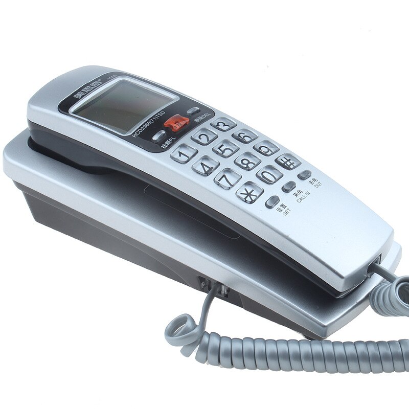 Fsk/Dtmf Draagbare Mini Telefoon Wall Mount Telefoon Caller Id Vaste Extension Voor Thuis Familie Hotel Telefono: silver
