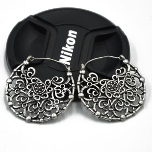 Showlove-2Pcs Brass Ear Weight Different Style IIndia Tribal Ear Taper Expander Plugs Piercing Gauge Earrings Body Jewelry: F