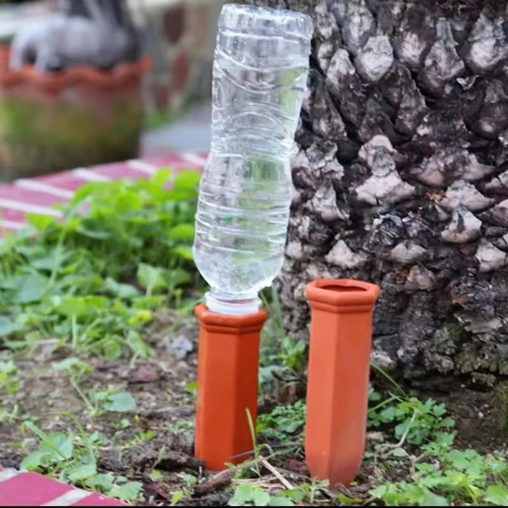 Plant Self-Watering Stake Garden Terracotta Water Dripper Spike Cone Shaped Clay Auto-Water Irrigation System For Indoor/Outdoor
