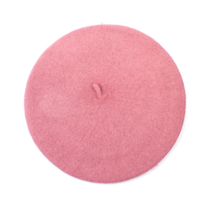 Baskerhatt för dam basker i solid varm ull för kvinnor godisfärg kashmir enfärgad fransk konstnär baskerhattar för flickor  gs102d