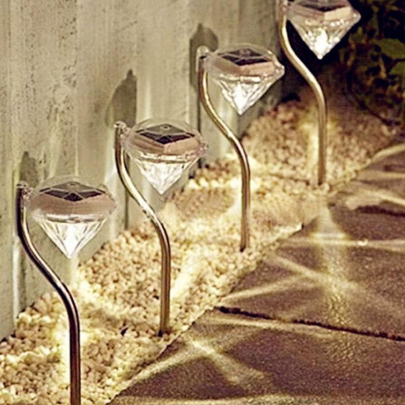 4 Stuks Waterdichte Outdoor Solar Power Tuin Licht Inclu Besparing Licht Straat Yard Path Thuis Tuin Landschap Verlichting