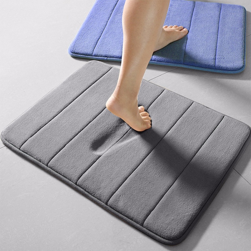 Alfombra de goma viscoelástica para baño, juego de alfombrilla de goma para suelo de cocina, antideslizante, para inodoro