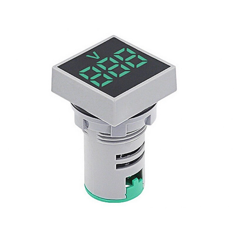 Junejour 22 Mm Ac 20-500V Voltmeter Vierkante Panel Led Digitale Voltage Meter Indicator Licht: green