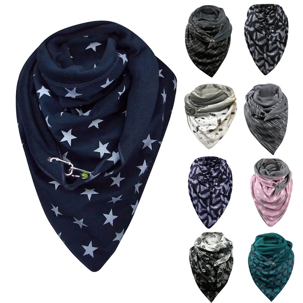 Soild Dot Printing Button Sjaal Vrouwen Luxe Soft Wrap Casual Warme Sjaals Foulard Femme Hijab Sjaal Bufanda