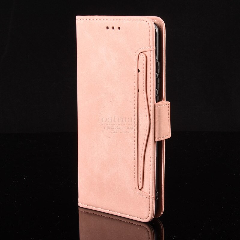 For OPPO A53 Wallet Case Magnetic Book Flip Cover For OPPO A32 Card Photo Holder Luxury Leather Mobile Phone Fundas: for OPPO A53 2020 / Pink