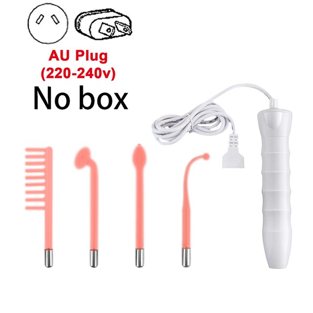4 IN 1High Frequency Electrode Facial Machine Portable Electrode Wand Acne Spot Wrinkle Remover Hair Growing Tubes Skin Tighteni: AU  PLUG no box