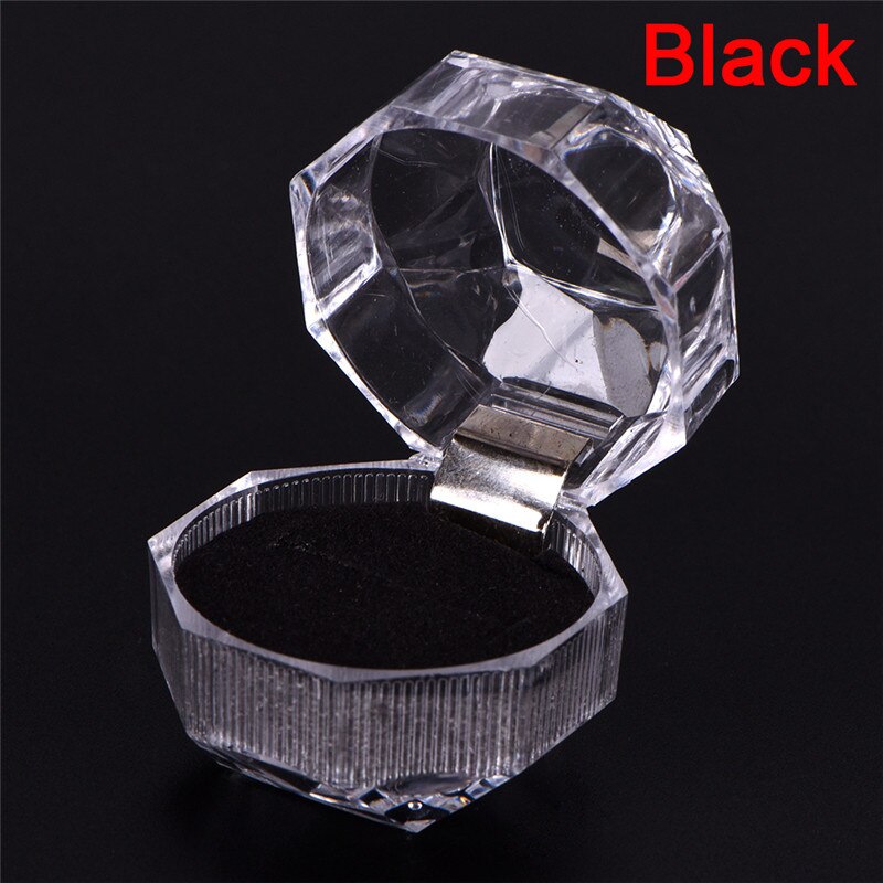 Acrylic Transparent Wedding Packaging Jewelry Box Jewelry Package Ring Earring Box: Black