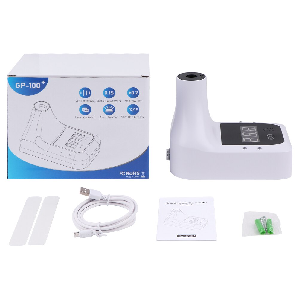 Voice Non-Contact Body Thermometer Forehead Digital Infrared Thermometer Temperature Sensor Temperature Measurement Health Care: machine with Box