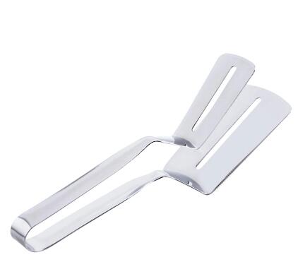 Pelle frite inox 2 en 1 pour Steak de poisson spatule Teppanyaki ustensiles barbecue tong avec trous de filtre outil de cuisson: Default Title