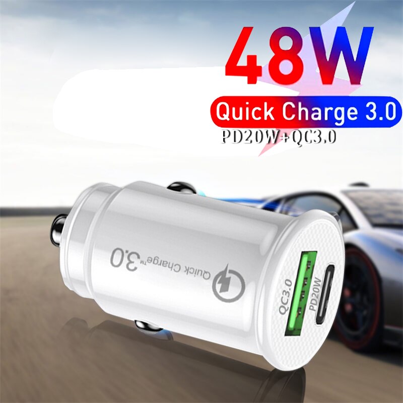 Caricabatteria da auto Mini USB 48W per Tablet cellulare caricabatterie rapido GPS per iPhone13 12 11 per adattatore Samsung Xiaomi Huawei in auto