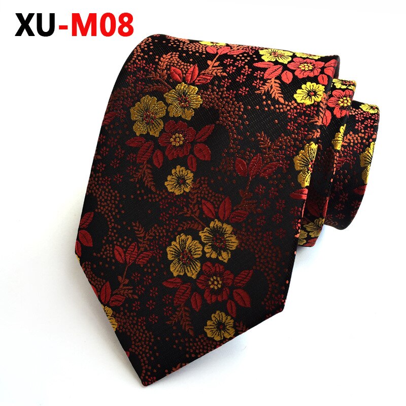 Cravate classique à fleurs pour hommes, 8cm, pour les créateurs d'affaires, idéal pour un mariage: XU-M08