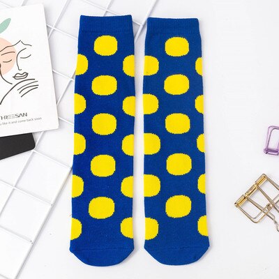 Otoño Invierno niños Unisex Polka Dot rodilla calcetines para niños chicas chico bebé de fluorescencia medias de puntos de la rodilla-calcetín alto 3-12T: 007