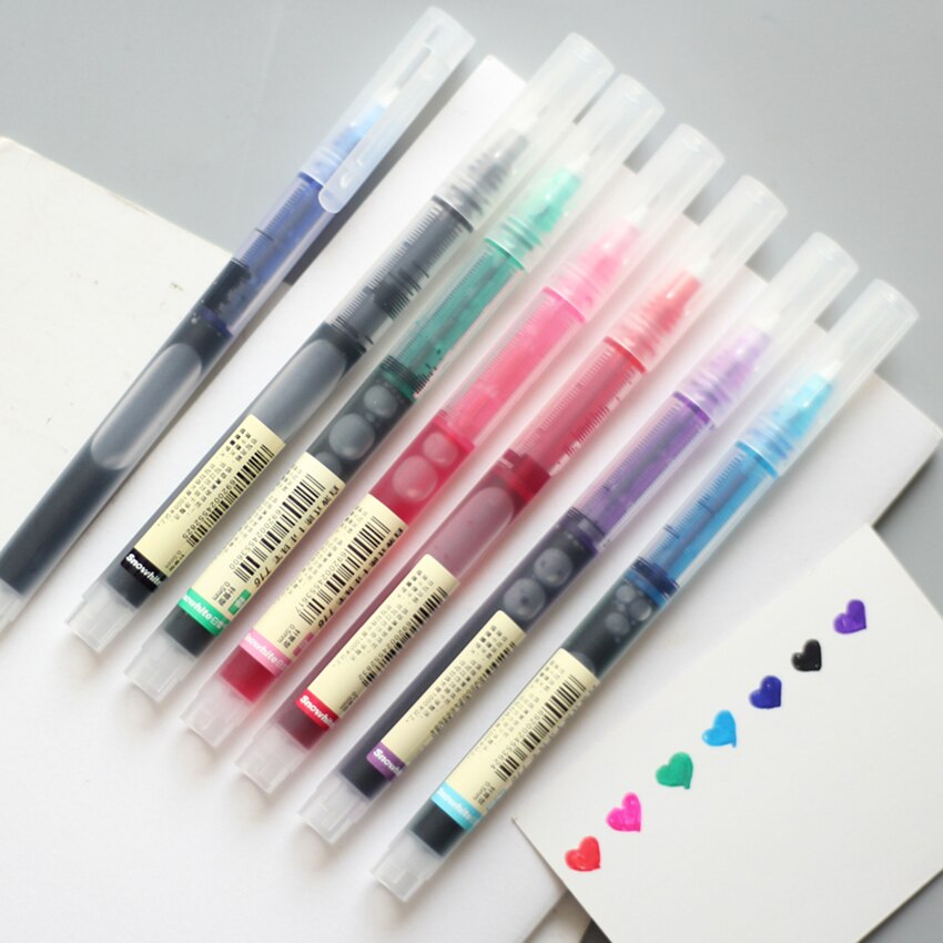 Kleur Sneldrogende Volledige Naald Gel Pen 0.5mm Naald Punt Vloeibare Inkt Roller Ball Pen Onderzoek Pen Handtekening pen Briefpapier