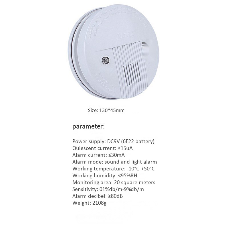 Smoke Detector Home 9V Smoke Detection High Sensitive Smoke Sensor