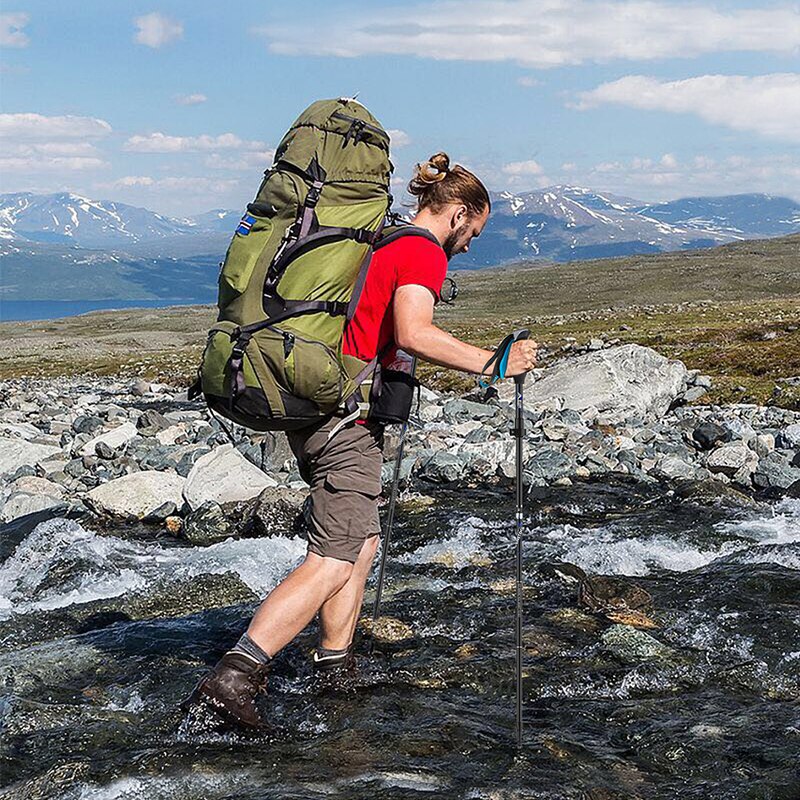BSWOLF-Bastones de Trekking ultraligeros, 2 piezas, bastones de senderismo, bastones de aluminio plegables para caminar, bastones nórdicos