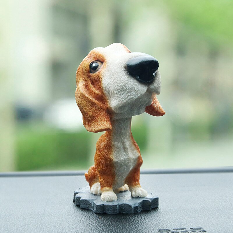 Model hars beroemde hond decoratie draaiende puppy hond decoratie auto huisdecoratie autodecoratie r -8806: 2 dwerghonden 1 st