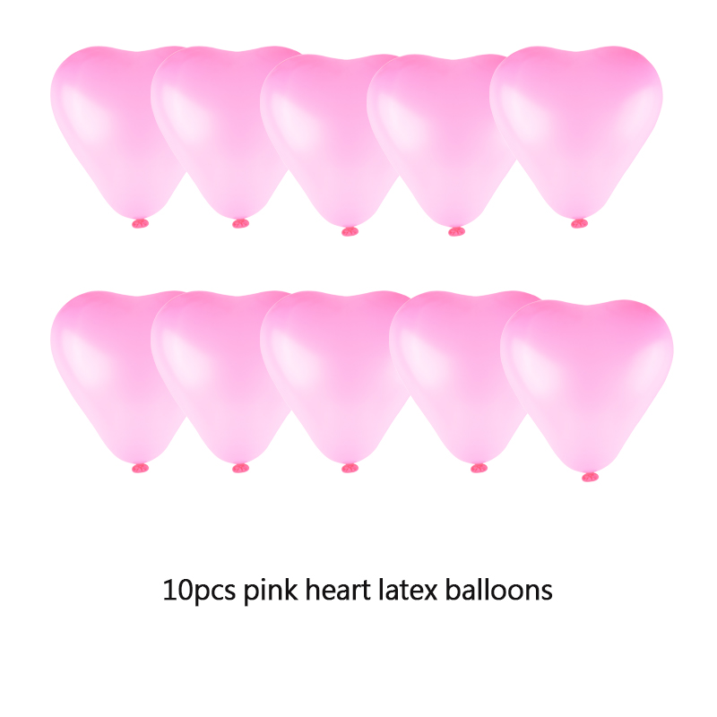 12 inch Heart latex balloons party decoration wedding supplies: pink 10pcs