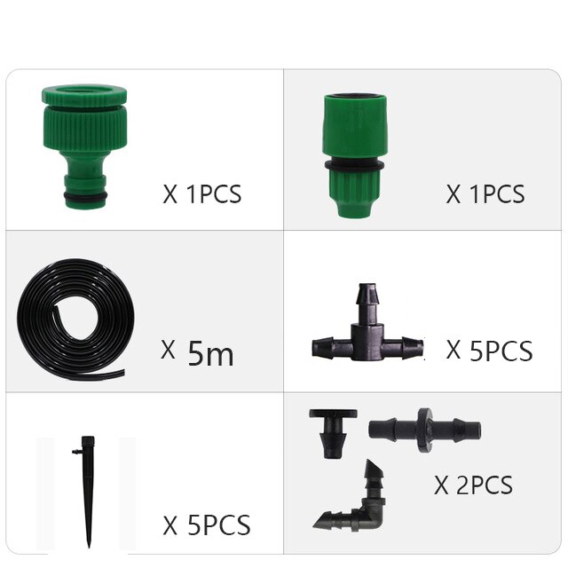 Automatic Drip Irrigation System Garden Irrigation Systems Watering Kits with Adjustable Dripper: 5M