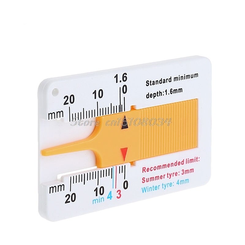 Tyre Tread Depth Gauge Car Caliper Motorcycle Caravan Trailer Wheel Measure Tool &amp;