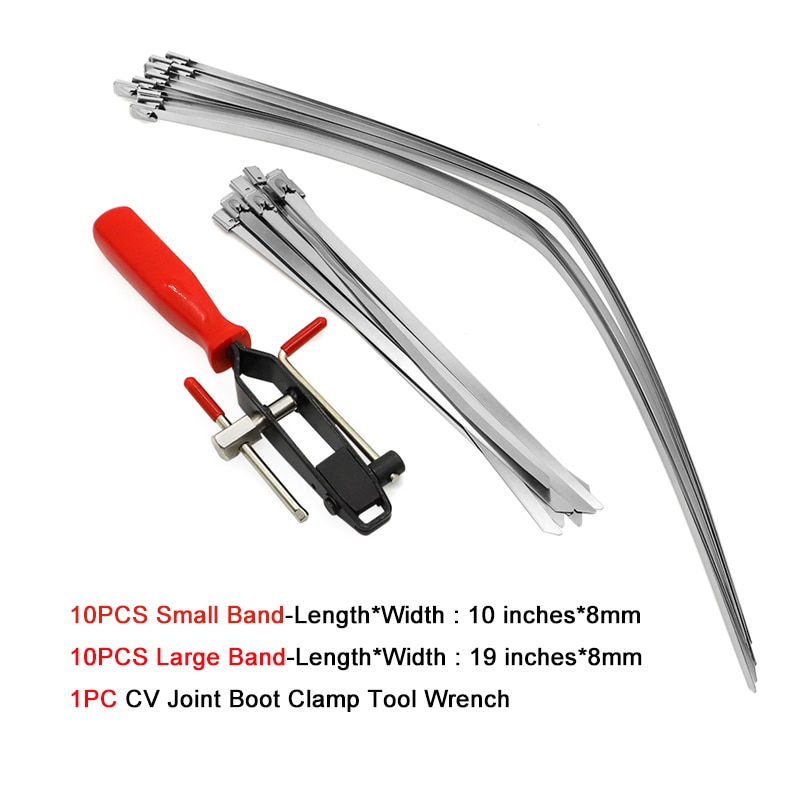 Atv auto cv joint banding boot axel clamp tool w / 20 pcs cv half shaft boot band spänne klämmor reparation installera verktyg