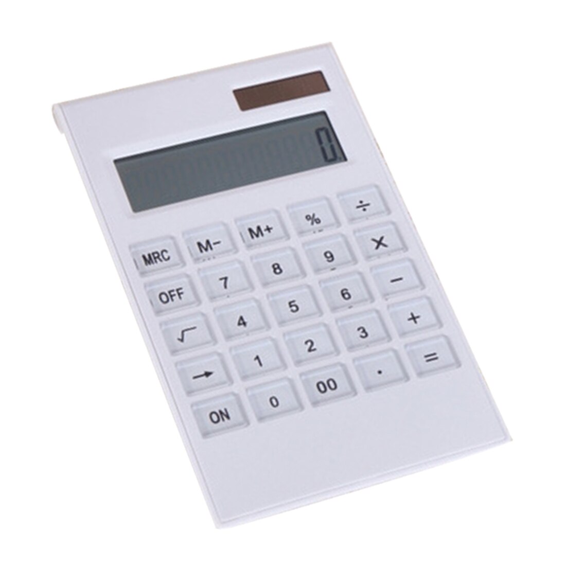 Calculadora blanca delgada portátil Mini 12 Digital calculadora energía Solar cristal teclado Doble potencia suministro