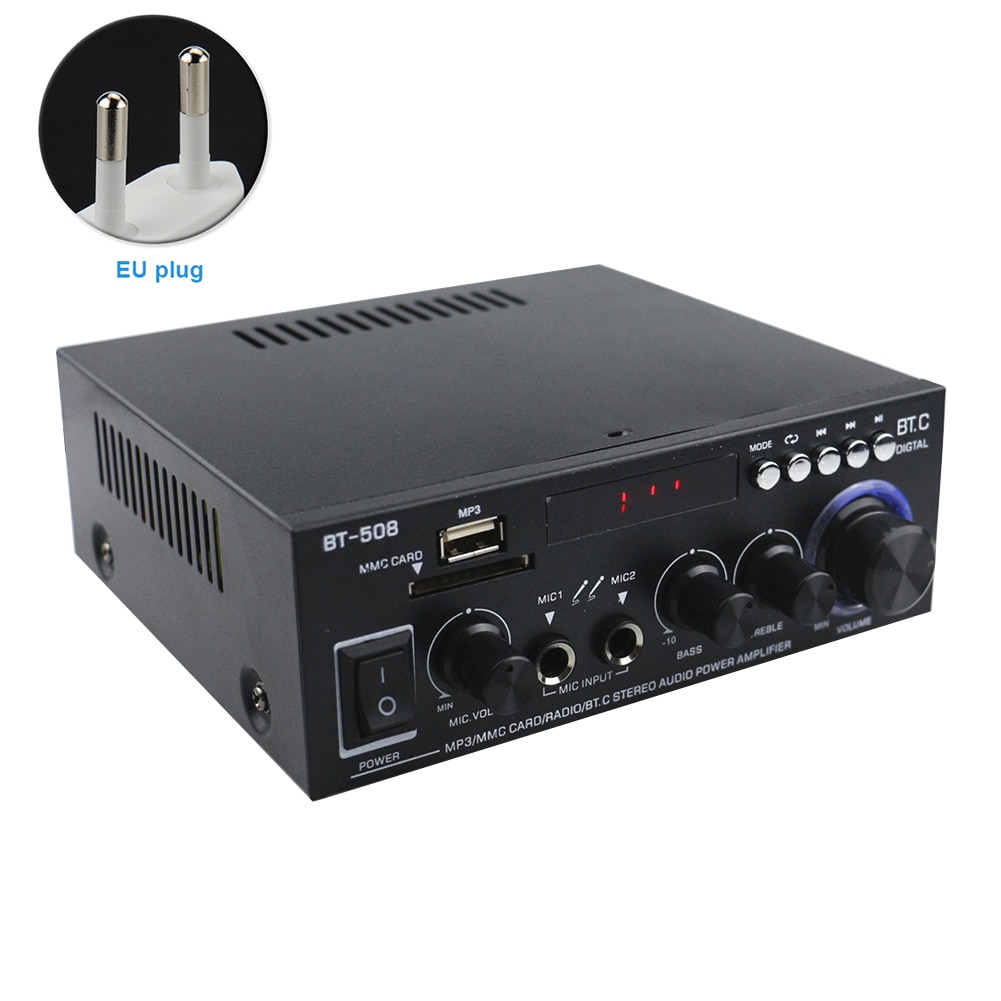 600W HIFI Music Audio Dual Channel Bluetooth Digital Car Home Mini Bass Power Amplifier Stereo Subwoofer With Remote Control