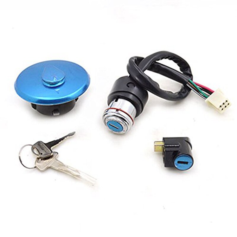 Motorcycle Ignition Switch Lock+Fuel Gas Tank Cap Cover 2 Keys Lock Set for Haojue Suzuki Gn125 Gn 125 125Cc Spare Parts