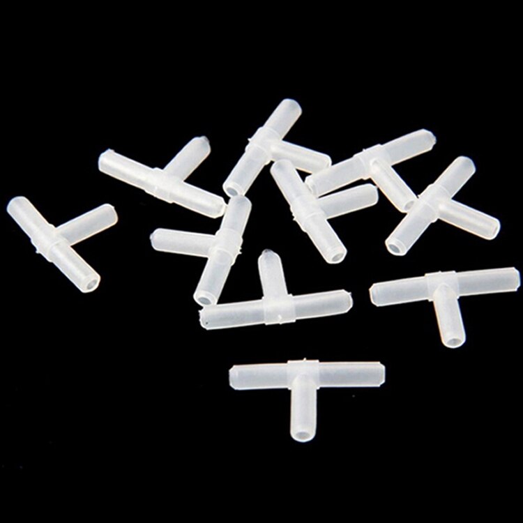 Plastic Aquarium 3-Way T Vorm Connectors Voor Aquarium Luchtpomp Line Tubing Gewrichten Luchtpomp Accessoires