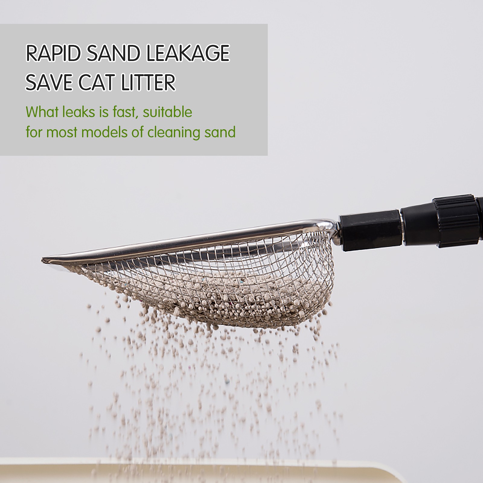 Cat Litter Shovel With Extended Handle Stainless Steel Climbing Pet Shovel Beach Shovel Toilet Pickup
