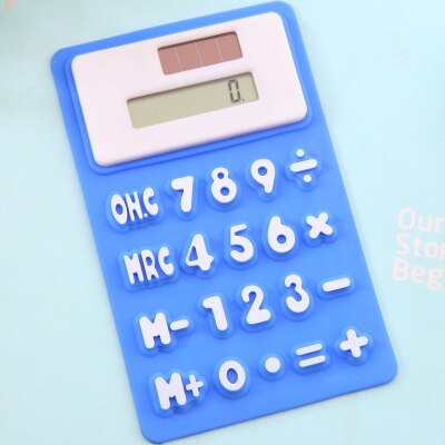 Calculator capable scientific calculator lovely solar silica gel mini office computer stationery computer soft deli calculator: Purple